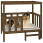 Cama para cães 105,5x83,5x100 cm pinho maciço castanho mel