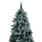 Árvore de Natal artificial com pinhas e neve branca 180 cm