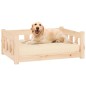 Cama para cães 75,5x55,5x28 cm madeira de pinho maciça