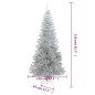 Árvore de Natal artificial com suporte 210 cm PET prateado