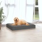 Cama para cães 71,5x54x9 cm madeira de pinho maciça cinza