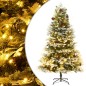 Árvore de Natal com pinhas pré-iluminada 195 cm PVC e PE verde