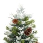 Árvore de Natal com pinhas pré-iluminada 195 cm PVC e PE verde