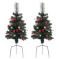 Árvore de Natal artificial de exterior pré-iluminada 2 pcs PVC