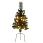 Árvore de Natal artificial de exterior pré-iluminada 2 pcs PVC