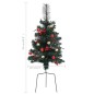 Árvore de Natal artificial de exterior pré-iluminada 2 pcs PVC