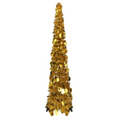 Árvore de Natal pop-up artificial 120 cm PET dourado