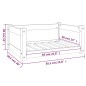 Cama para cães 65,5x50,5x28 cm madeira de pinho maciça branco