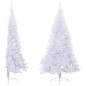 Meia árvore de Natal artificial com suporte 240 cm PVC branco