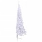 Meia árvore de Natal artificial com suporte 240 cm PVC branco