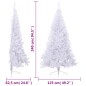 Meia árvore de Natal artificial com suporte 240 cm PVC branco