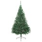 Meia árvore de Natal artificial com suporte 240 cm PVC verde