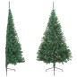 Meia árvore de Natal artificial com suporte 240 cm PVC verde