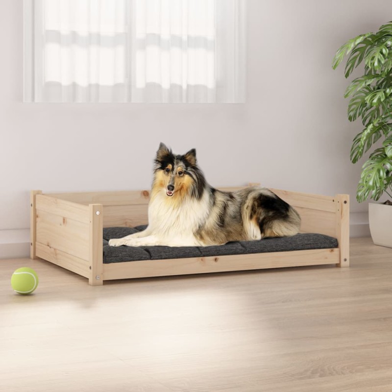 Cama para cães 95,5x65,5x28 cm madeira de pinho maciça-Ninhos para cães-Home Retail