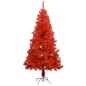 Árvore Natal artificial pré-iluminada c/ bolas PVC vermelho