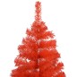 Árvore Natal artificial pré-iluminada c/ bolas PVC vermelho