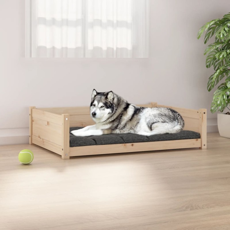 Cama para cães 105,5x75,5x28 cm madeira de pinho maciça-Ninhos para cães-Home Retail