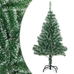 Árvore de Natal artificial c/ flocos de neve 120 cm verde