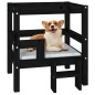 Cama para cães 55,5x53,5x60 cm madeira de pinho maciça preto