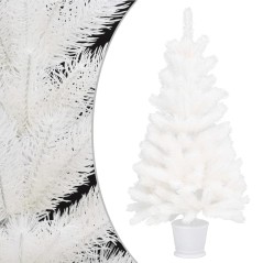 Árvore de Natal artificial agulhas realistas 90 cm branco