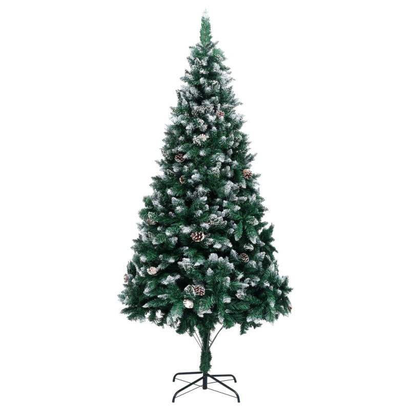 Árvore de Natal artificial com pinhas e neve branca 210 cm-Árvores de Natal-Home Retail