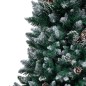 Árvore de Natal artificial com pinhas e neve branca 210 cm