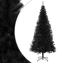 Árvore de Natal artificial com suporte 180 cm PVC preto