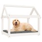 Cama para cães 81x60x70 cm madeira de pinho maciça branco