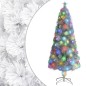 Árvore Natal artificial pré-iluminada 180 cm fibra ótica branco