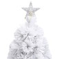 Árvore Natal artificial pré-iluminada 180 cm fibra ótica branco