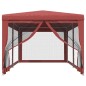 Tenda p/ festas c/ 6 paredes laterais rede 3x6 m PEAD vermelho