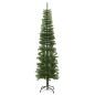 Árvore de Natal artificial fina com suporte PE 210 cm