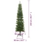 Árvore de Natal artificial fina com suporte PE 210 cm