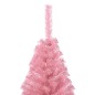 Meia árvore de Natal artificial com suporte 150 cm PVC rosa