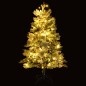 Árvore de Natal pré-iluminada c/ flocos neve e pinhas PVC/PE