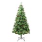 Árvore de Natal com pinhas pré-iluminada 225 cm PVC e PE verde