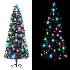 Árvore de Natal pré-iluminada c/ suporte 240 cm fibra ótica