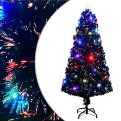 Árvore de Natal pré-iluminada c/ suporte 150 cm fibra ótica