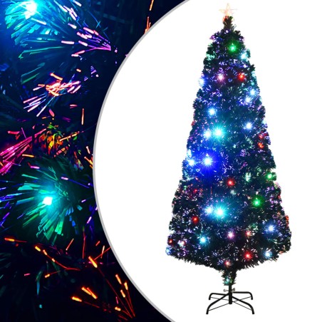 Árvore de Natal pré-iluminada c/ suporte 210 cm fibra ótica