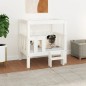 Cama para cães 65,5x43x70 cm madeira de pinho maciça branco