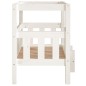 Cama para cães 65,5x43x70 cm madeira de pinho maciça branco