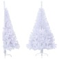 Meia árvore de Natal artificial com suporte 150 cm PVC branco