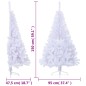 Meia árvore de Natal artificial com suporte 150 cm PVC branco