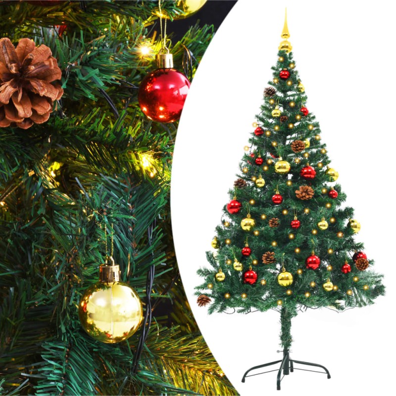 Árvore de Natal artificial pré-iluminada + enfeites 150cm verde-Árvores de Natal-Home Retail