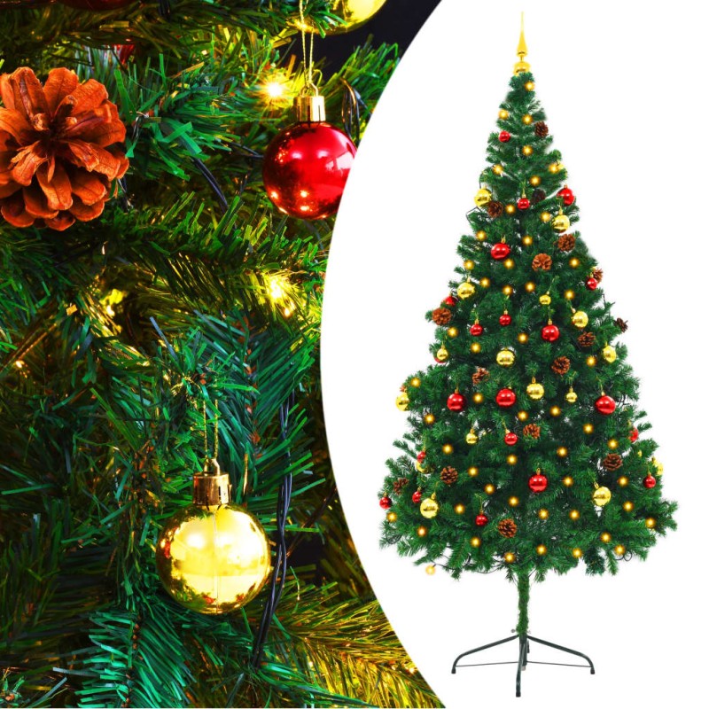 Árvore de Natal artificial pré-iluminada + enfeites 210cm verde-Árvores de Natal-Home Retail