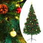 Árvore de Natal artificial pré-iluminada + enfeites 210cm verde