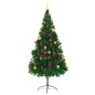 Árvore de Natal artificial pré-iluminada + enfeites 210cm verde