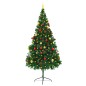 Árvore de Natal artificial pré-iluminada + enfeites 210cm verde