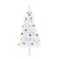 Árvore de Natal artificial pré-iluminada enfeites 180cm branco