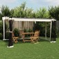 Gazebo com paredes de malha 4x3 m aço creme